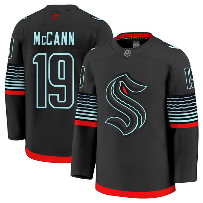 Men's Seattle Kraken #19 Jared McCann Black Alternate Stitched Hockey Jersey